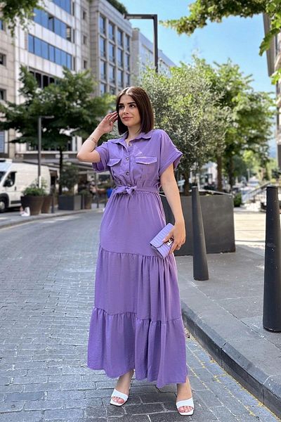 NEW LAVİVA Rochie mov pentru femei - 700-3336