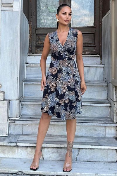NEW LAVİVA Rochie de damă bleumarin - 700-3631