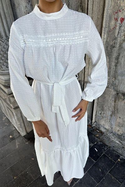 NEW LAVİVA Γυναικείο Λευκό Φόρεμα - 700-3617