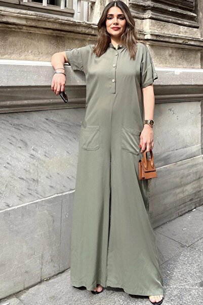 NEW LAVİVA Women's Khaki Jumpsuit - 700-3577