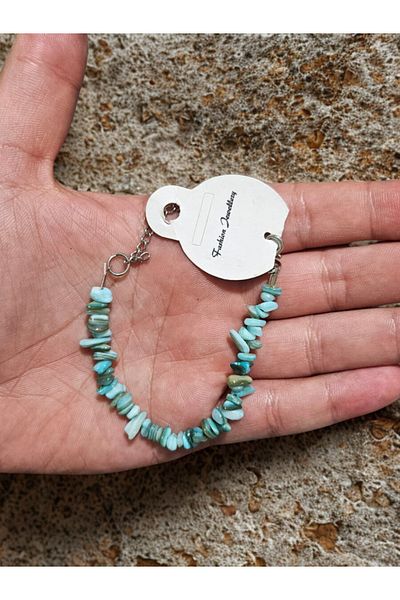 HobiHub Natural Blue Quartz Broken Stone Bracelet – Calmness and Communication Stone |   Handmade Unisex Energy Jewelry
