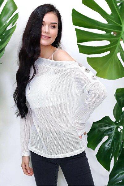 BEES JEANS Bluză albă de damă - 700-2995