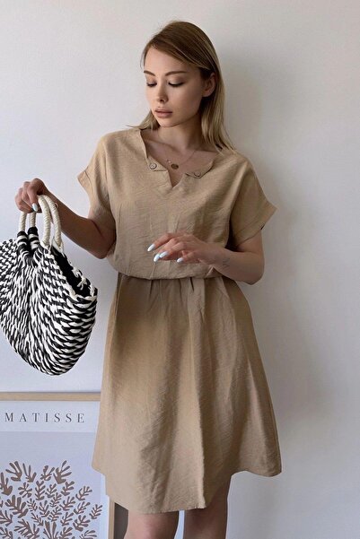 NEW LAVİVA Women's Beige Dress - 700-2874