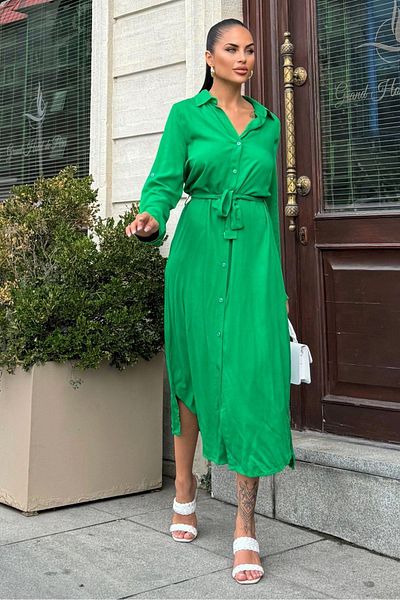 NEW LAVİVA Rochie verde pentru femei - 700-T4011-1490