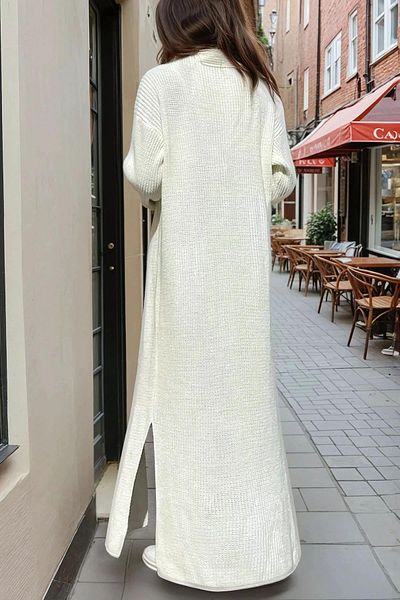 NEW LAVİVA Women's Ecru Knitwear Dress - 700-Cck95007