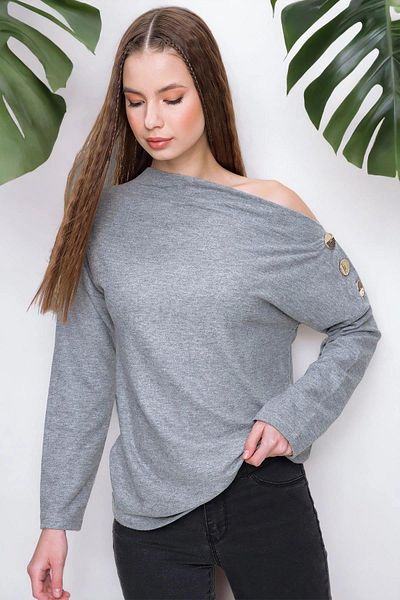 NEW LAVİVA Women's Gray Collar Blouse - 700-2747
