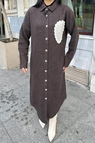 NEW LAVİVA Дамска кафява рокля - 700-3693