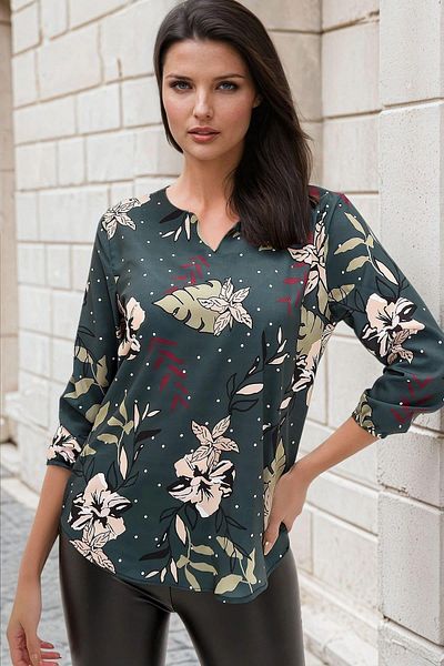 NEW LAVİVA Γυναικεία μακριά μπλούζα Flora - 700-2841