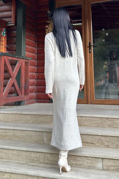 NEW LAVİVA Γυναικείο Μπεζ Μακρύ Φόρεμα - 700-3660