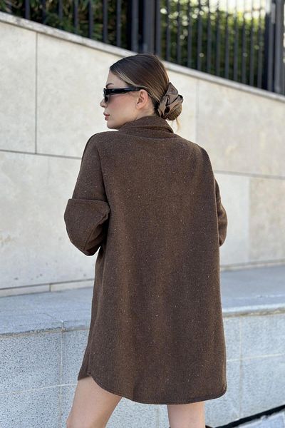 NEW LAVİVA Γυναικείο φόρεμα καφέ - 700-3270