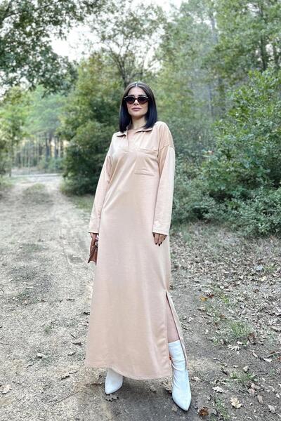 NEW LAVİVA Γυναικείο Μπεζ Φόρεμα - 700-3463