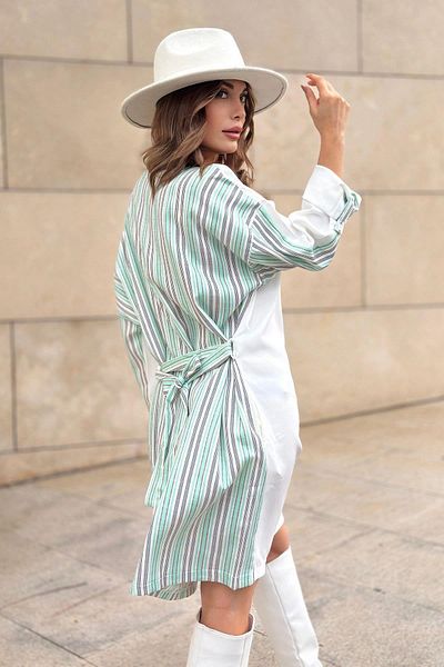 NEW LAVİVA Rochie Ecru Mint - 700-3313