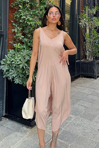 NEW LAVİVA Women's Beige Jumpsuit - 700-H5002