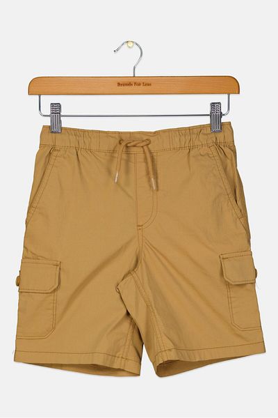 GAP Kids Boy Solid Drawstring Cargo Short, Brown