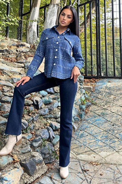 NEW LAVİVA Дамска карирана риза - 700-3498