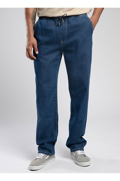 Lee Cooper Elastic Waist Straight Men's Denim Trousers 252 Lcm 121067 Loose Myles Mid Blue