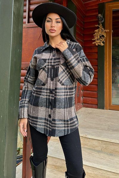 NEW LAVİVA Дамска карирана риза - 700-3685