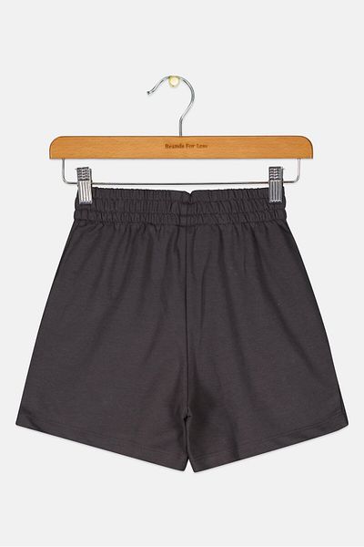 GAP Kids Girl Embroidered Logo Short, Dark Grey