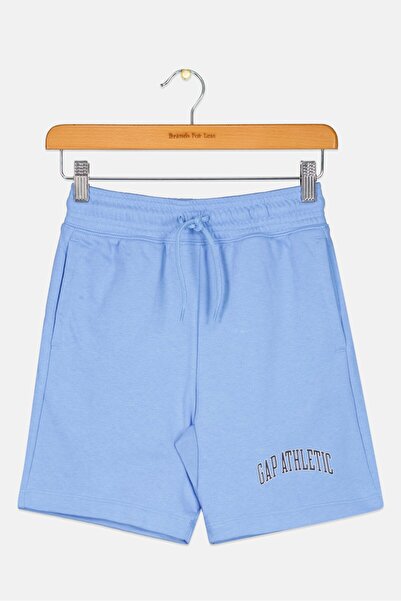 GAP Kids Boy Graphic Print Basic Shorts, Light Blue