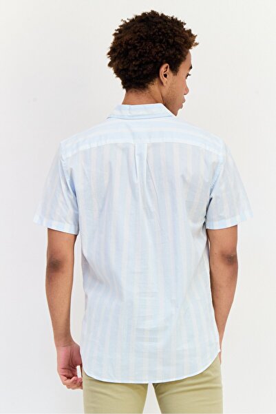 GAP Men Standard Fit Short Sleeves Yarn Dyed Casual Shirt, Multicolor