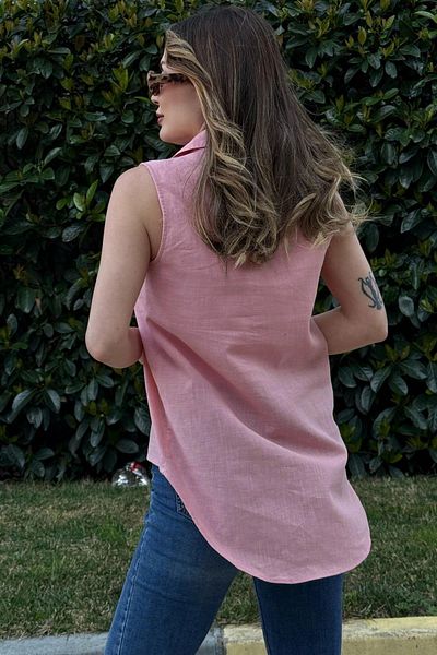 NEW LAVİVA Γυναικεία Λινή Μπλούζα - 700-SS22-7158