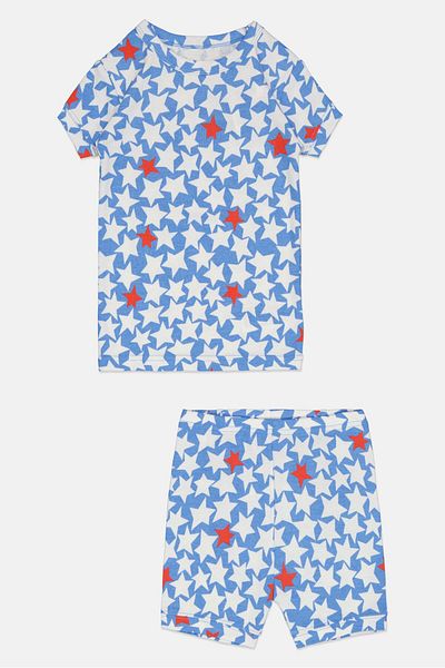 GAP Toddlers Boy 2Pcs Allover Print Top And Pajamas Sleepwear Set, Multicolor