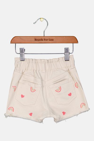 GAP Toddlers Girl Allover Print Denim Shorts, Multicolor