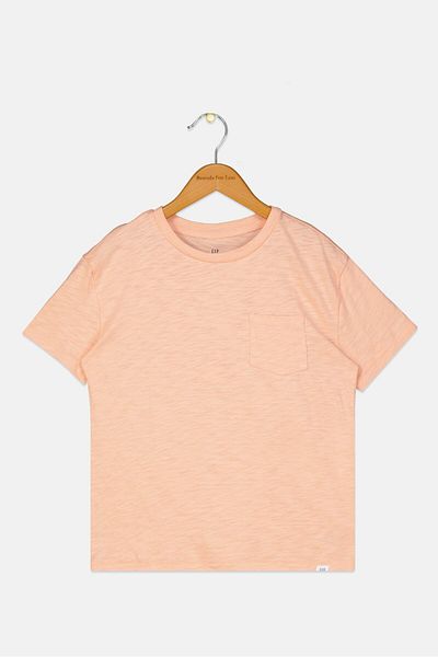 GAP Kids Boy Plain Short Sleeve T-Shirt, Peach