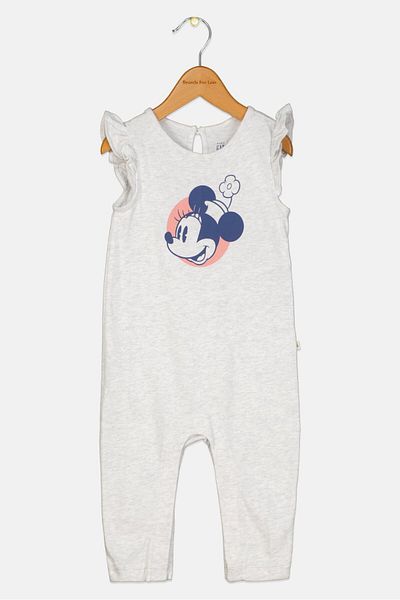 GAP x Disney Toddlers Girl Graphic Print Cap Sleeves Bodysuit, Grey