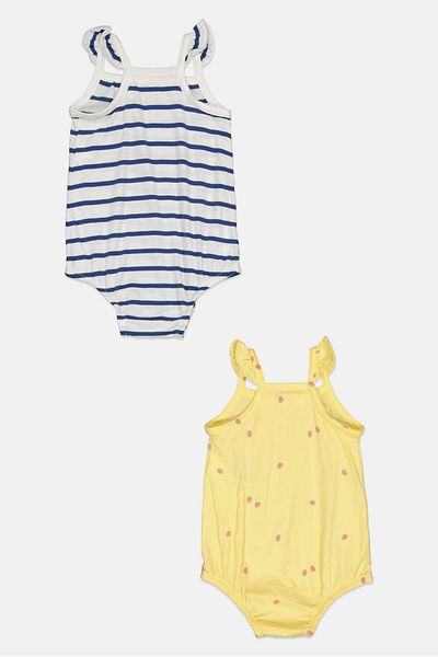GAP Toddlers Girl 2 Pieces Sleeveless Romper, Multicolor