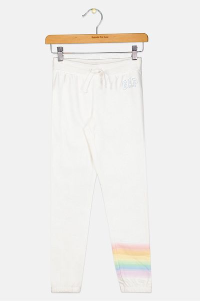 GAP Kids Girl Brand Logo Drawsting Sweatpants, Off White