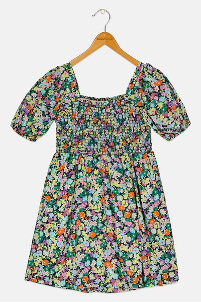 GAP Kids Girl Ruched Dress, Multicolor
