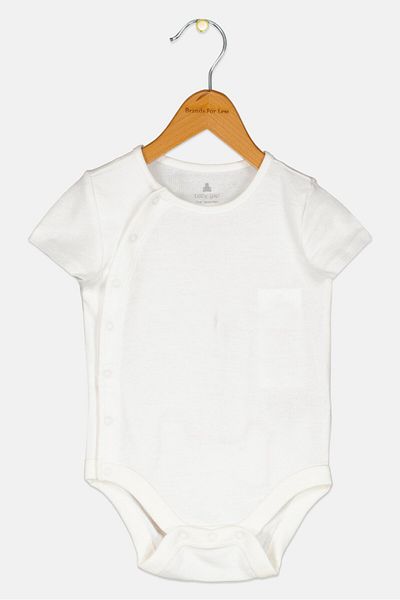 GAP Toddlers Boy Embroidered Short Sleeves Bodysuit, White