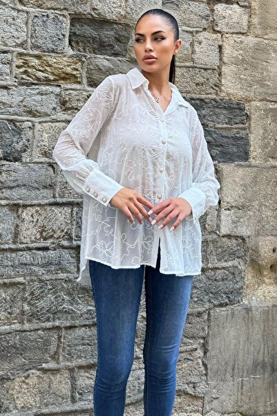 NEW LAVİVA Women's Ecru Shirt - 700-3585