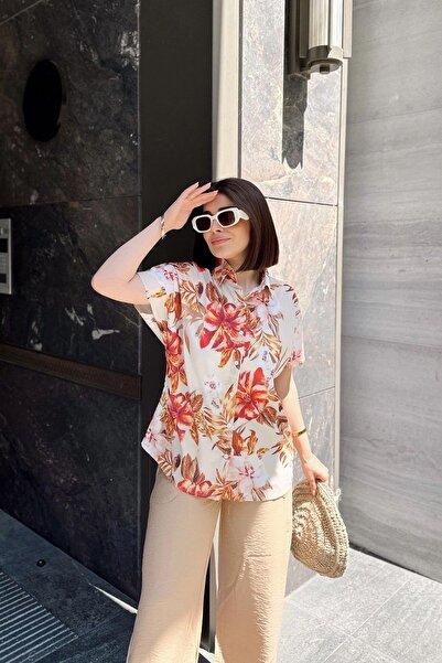 NEW LAVİVA Cămașă crem pentru damă - 700-K5297