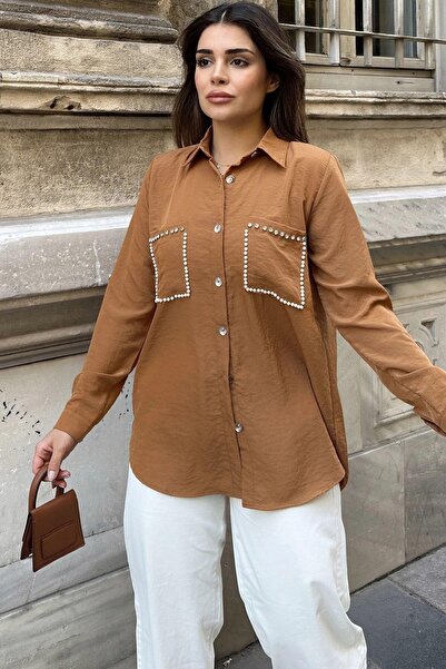 NEW LAVİVA Women's Coffee Blouse - 700-3594