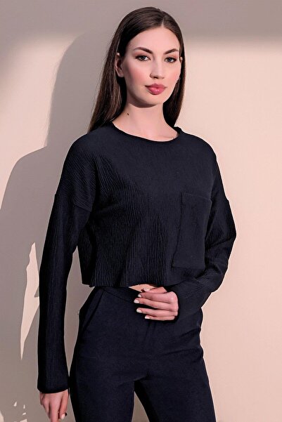 NEW LAVİVA Women's Navy Blue Sweatshirt