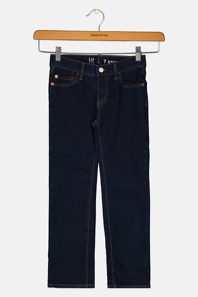 GAP Kids Girl Regular Fit Washed Stretchable Jeans, Blue