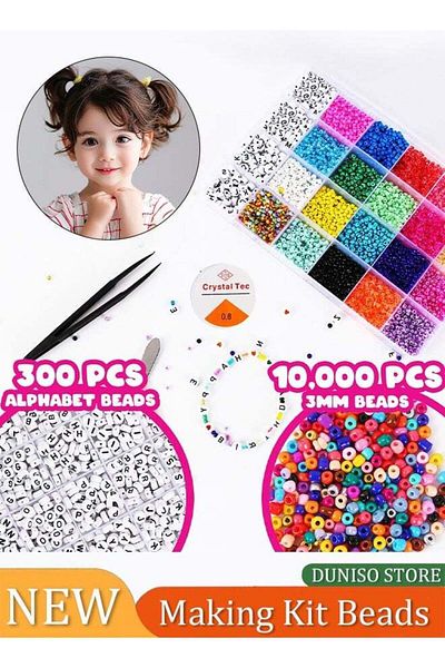 Generic Glass Seed Beads with Letter Alphabet Beads A-Z for Bracelet, Making Friendship Bracelet Kit for Jew