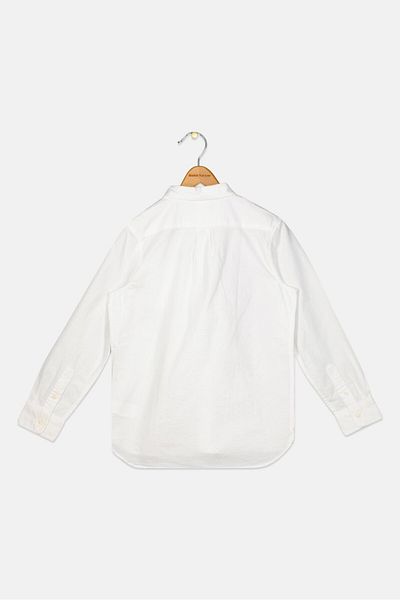 GAP Kids Boy Plain Long Sleeves Casual Shirt, White
