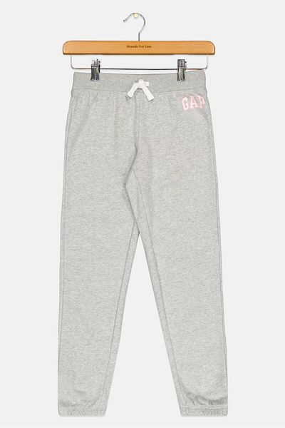 GAP Kids Girl Brand Logo Drawstring Pants, Grey
