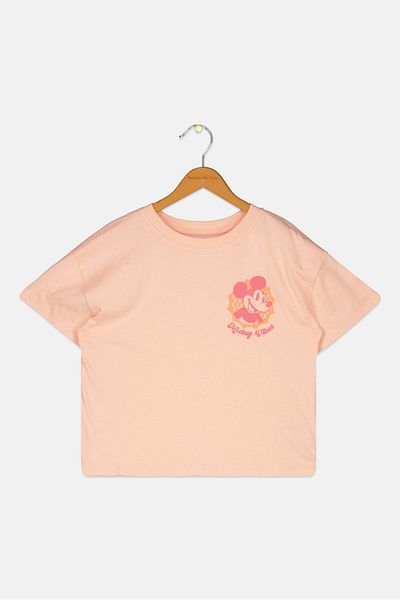 GAP Gap x Disney Kids Girl Crew Neck Short Sleeves Graphic Print T-Shirt, Peach