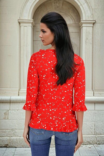NEW LAVİVA Women's Red Blouse - 700-t4010-1310