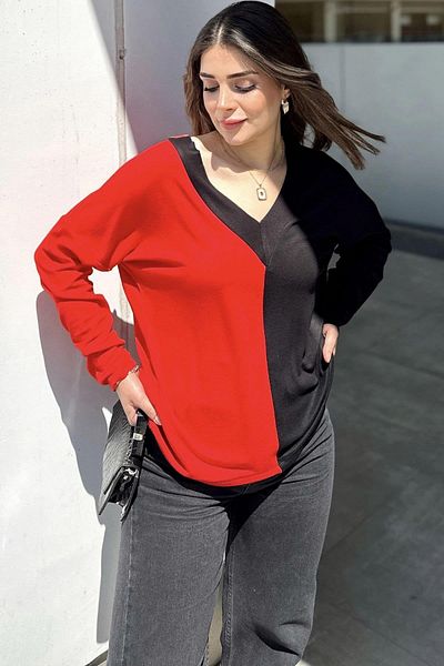 NEW LAVİVA Women's Red Blouse - 700-3587