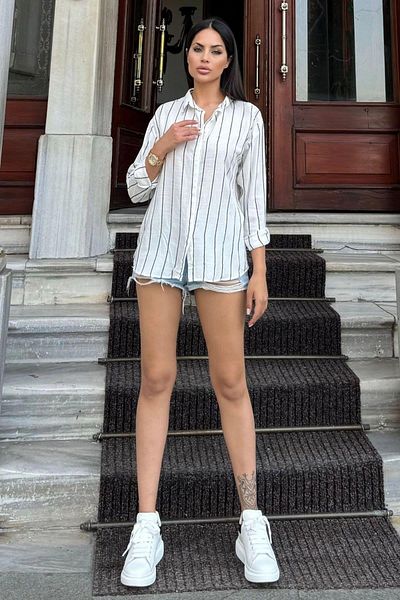 NEW LAVİVA Women's Linen Shirt - 700-Ss22-6017