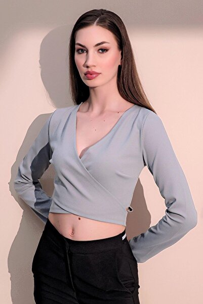 NEW LAVİVA Women's Gray Blouse - 700-3324