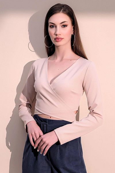NEW LAVİVA Γυναικεία Μπεζ Μπλούζα - 700-3324