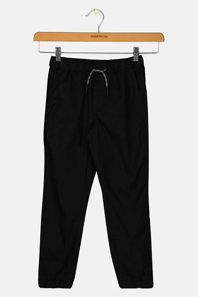 GAP Kids Boy Plain Drawstring Jogger Pants, Black