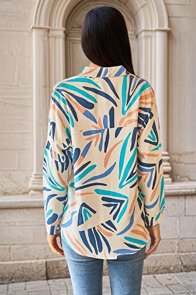 NEW LAVİVA Cămașă albastră pentru femei - 700-K7355