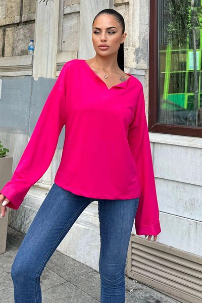 NEW LAVİVA Γυναικεία Φούξια Μπλούζα - 700-3470